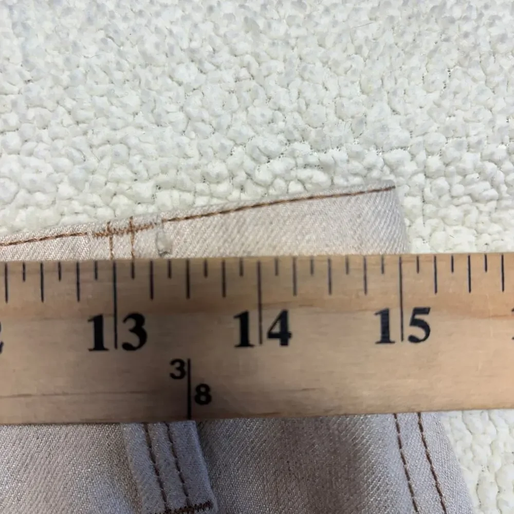 Brunello Cucinelli Pants 30 x 27 Beige Carpenter Straight Linen Blend Italy Made